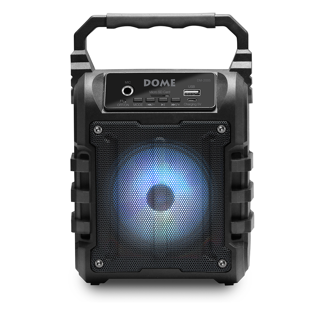 DM-2005-dome-front-web בידורית קריוקי בלוטוס ניידת עם תאורת דיסקו DOME