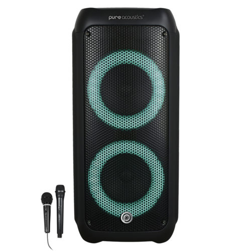 בידורית קריוקי ניידת 300W עם 2 מיקרופונים PURE ACOUSTICS