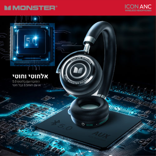 אוזניות סטריאו MONSTER ICON ANC