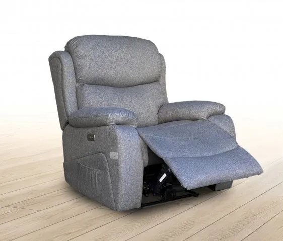 1 כורסאת מסאז מבד אגאדיר דרים פרימיום ריקליינר חשמלי אפור EL-KOL