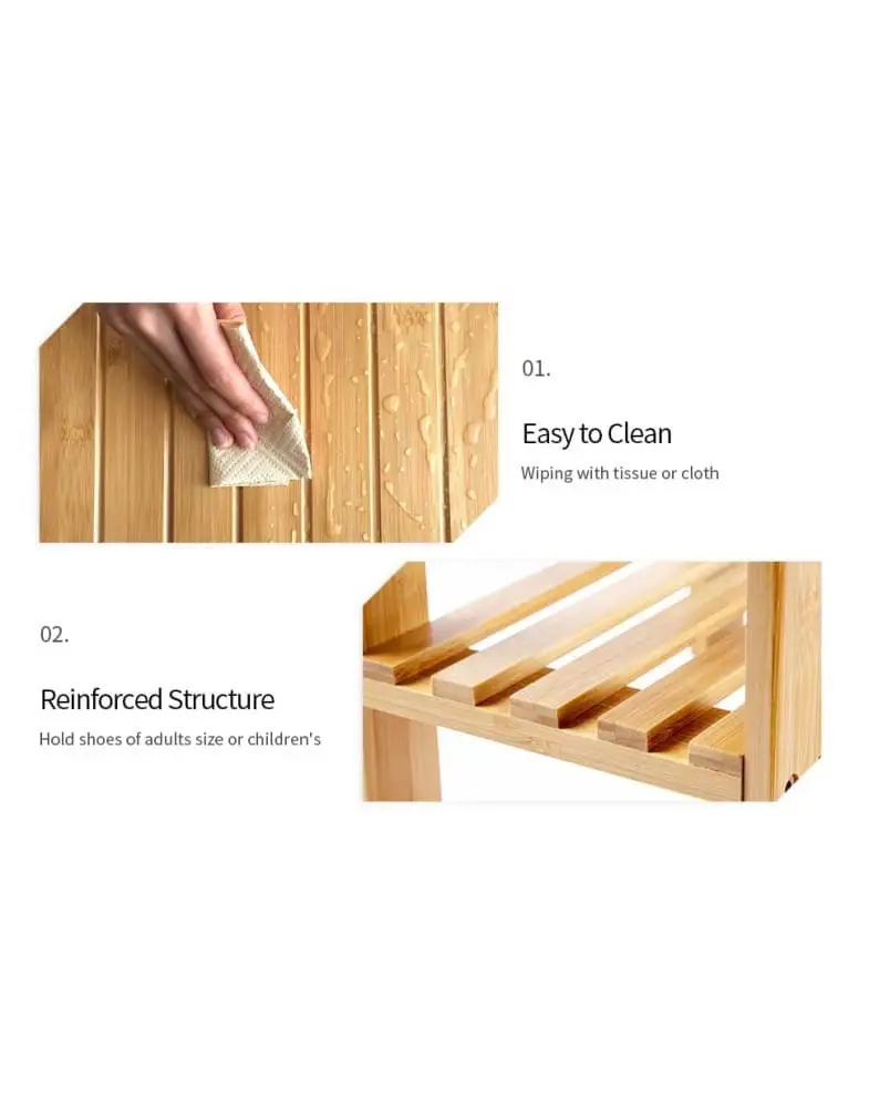 2 שרפרף עץ למקלחת עמיד במים SRB3