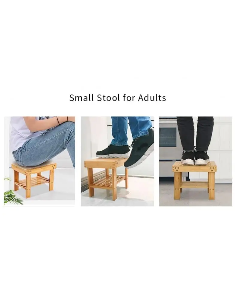 3 שרפרף עץ למקלחת עמיד במים SRB3